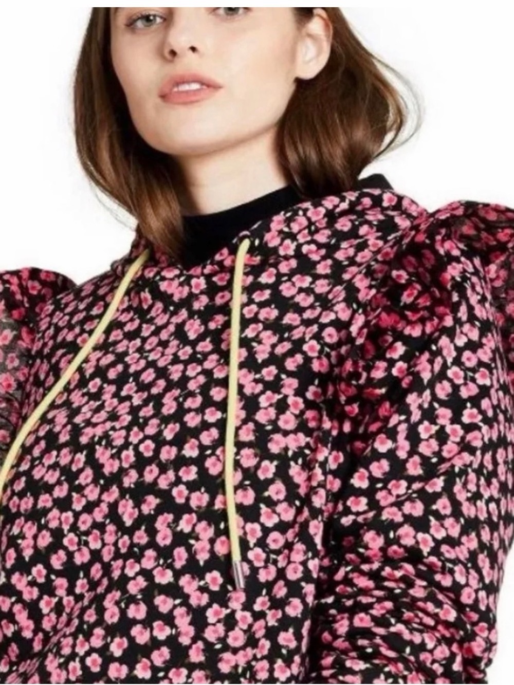 Sandy Laing X Target Pink Floral Puff-Sleeve Hoodie